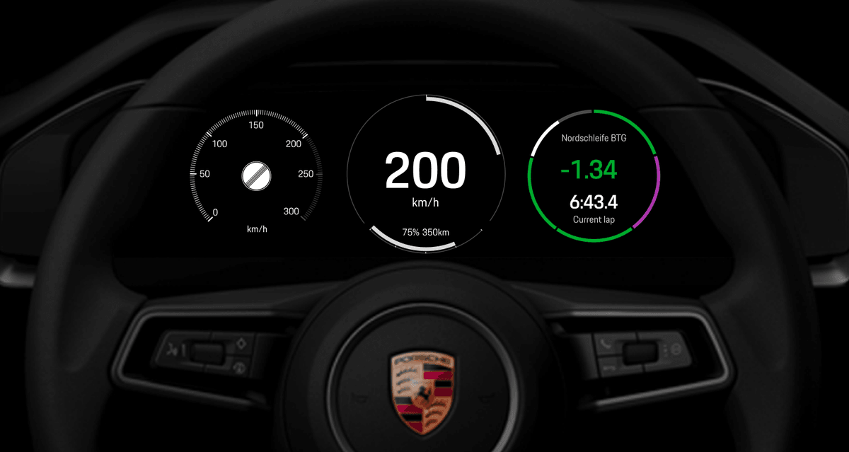 A concept for a Porsche track-driving widget