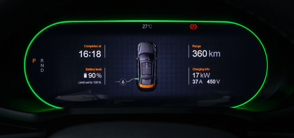 The Polestar 2 has a different charging display if the driver is outside of the car