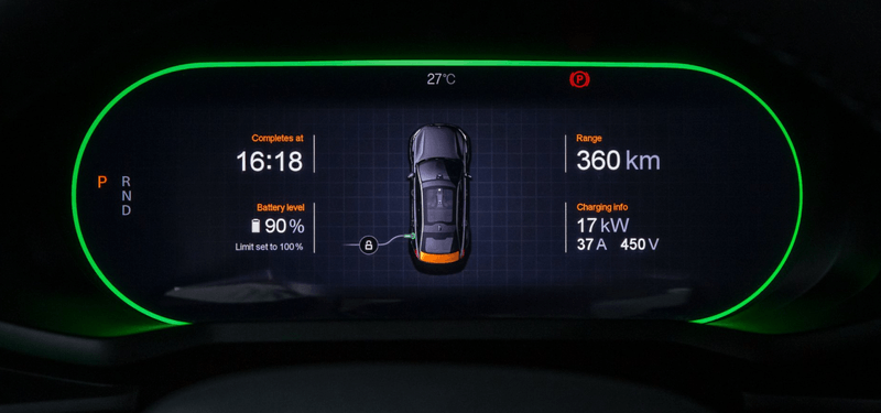 The Polestar 2 has a different charging display if the driver is outside of the car