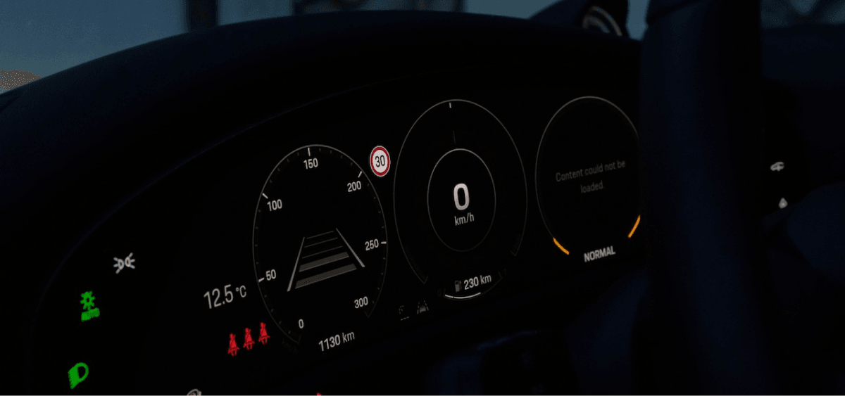 The OLED display of the Porsche Taycan