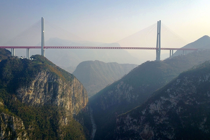 The Duge bridge, opened in 2016, is the highest bridge in the world at 565m