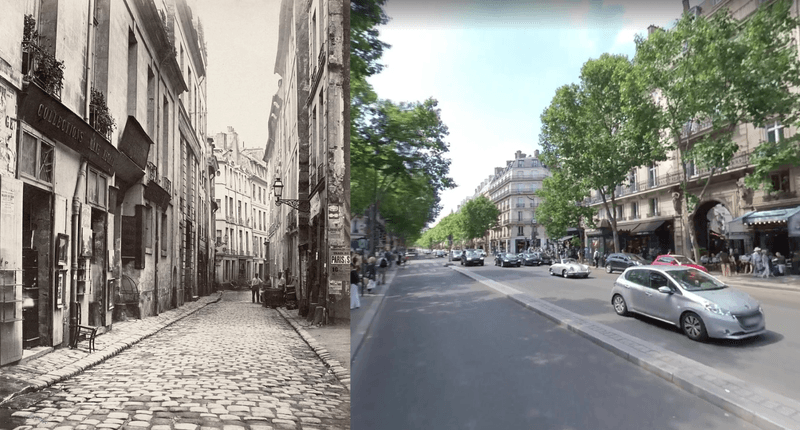 Old streets of Paris compared to the wide boulevards