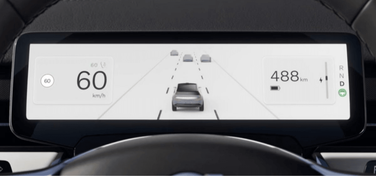 The instrument cluster of the 2024 Volvo EX90