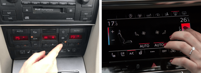 The touch climate controls of Audi closely resemble their 'old' physical controls