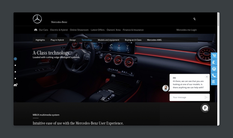 The Mercedes website